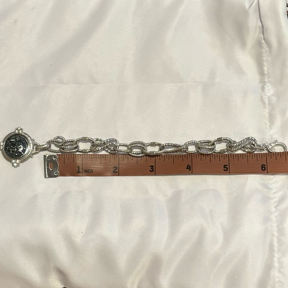 Judith Ripka Sterling Silver Ancient Roman Coin Dangle Bracelet 6.5" - - Picture 12 of 13